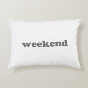Weekend weiß grau moderne Typografie Spaß cool Dekokissen