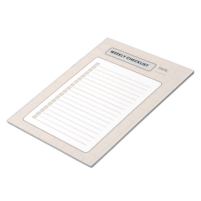 Weekly Checklist Planner  Notizblock (angewinkelt)
