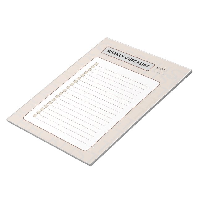 Weekly Checklist Planner Notizblock (angewinkelt)