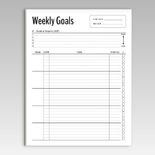 Weekly Goals Notepad Notizblock