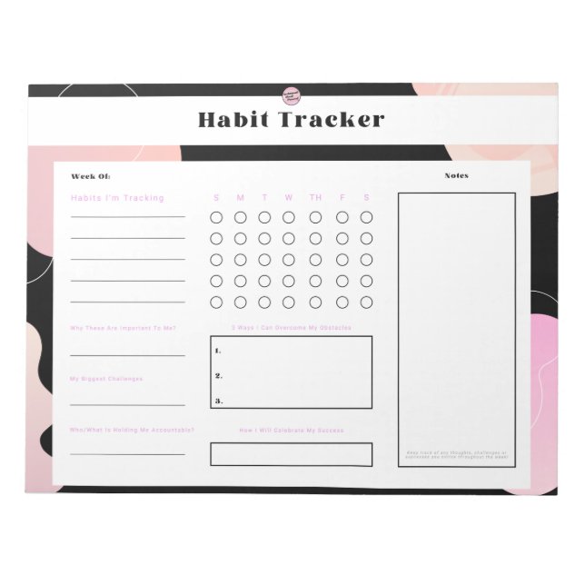 Weekly Habit Tracker Editor Notizblock (Vorderseite)