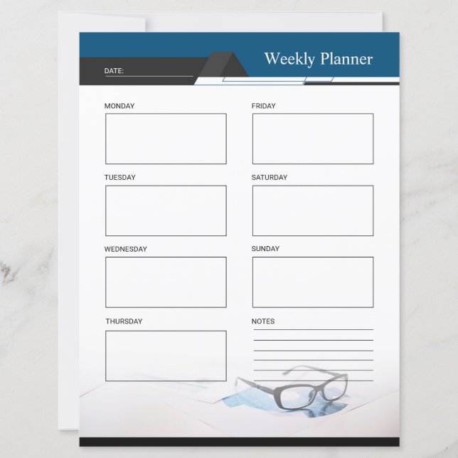Weekly Planner and To do list template (Rückseite)