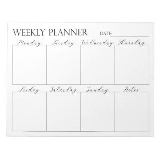 Weekly Planner, Notepad Notizblock