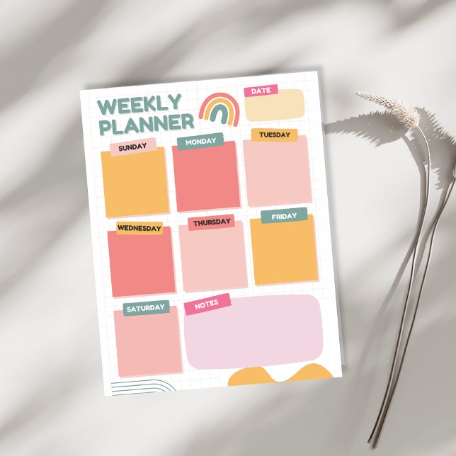 weekly to do list Minimalist Planner Organizer  Notizblock (Von Creator hochgeladen)