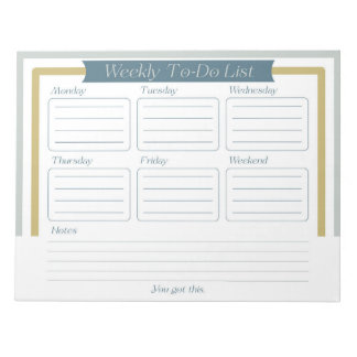 Weekly To Do List Notepad Notizblock