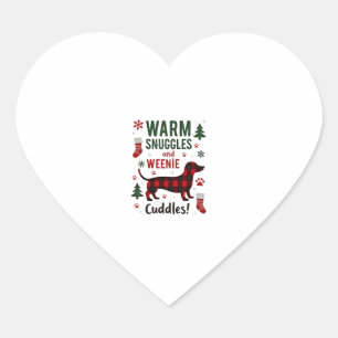 Weenie-Hund-Weihnachts-Pyjama-Shirt Süßer Wiener h Herz-Aufkleber