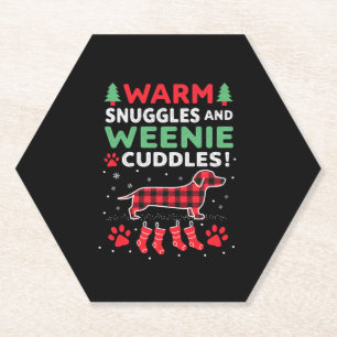 Weenie-Hund-Weihnachts-Pyjama-Shirt Süßer Wiener H Untersetzer