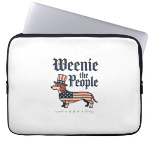 Weenie the People Patriotisches Dachshund T-Shirt_ Laptopschutzhülle