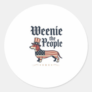 Weenie the People Patriotisches Dachshund T-Shirt_ Runder Aufkleber
