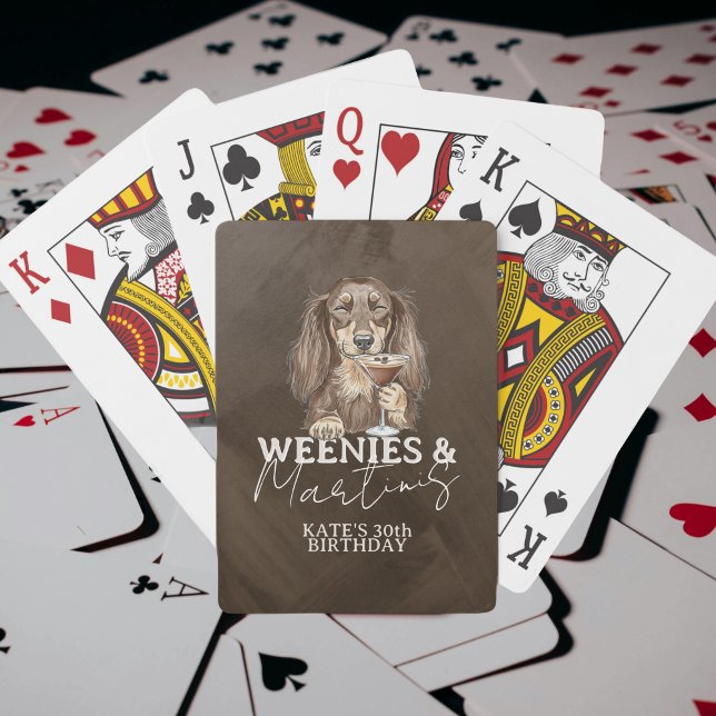  Weenies and Martinis Dachshund Illustration Spielkarten (Weenies and Martinis Dachshund Illustration Poker Cards)