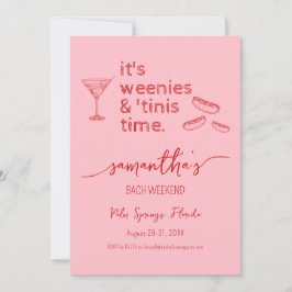 Weenies & Tinies Red Bachelorette Bach Weekend Einladung