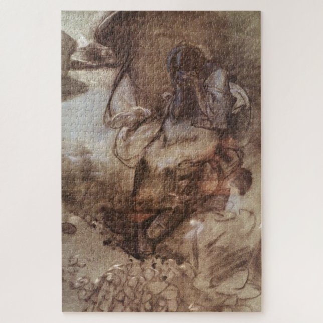 Weeping Girl von Alphonse Mucha Puzzle (Vertikal)