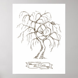 Weeping Willow Fingerprint Tree Poster