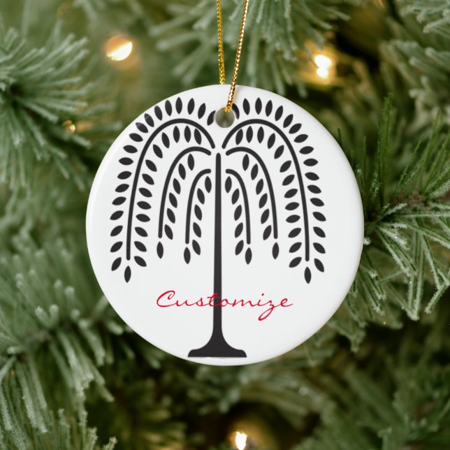 Weeping Willow Silhouette Thunder_Cove Keramik Ornament (Baum)