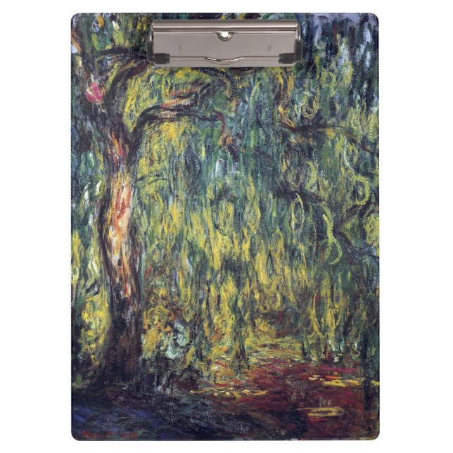 Weeping Willow von Claude Monet, Vintage Kunst Klemmbrett (Vorderseite)