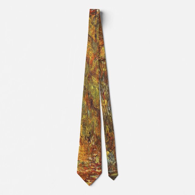 Weeping Willow von Claude Monet, Vintage Kunst Krawatte (Vorderseite)