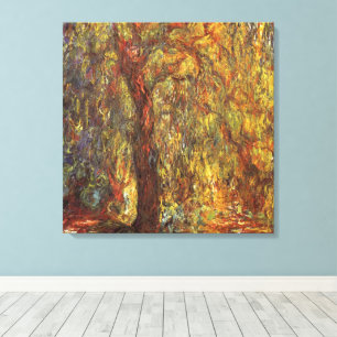 Weeping Willow von Claude Monet, Vintage Kunst Leinwanddruck