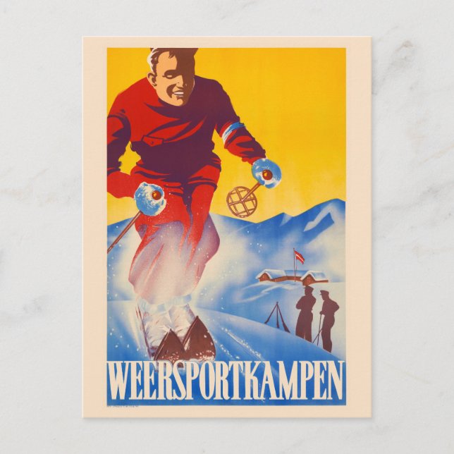 Weersportkampen Netherlands Vintage Poster 1944 Postkarte (Vorderseite)