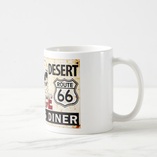 Weg 66 - 700 Meilen verlassen Straßenrandzeichen Kaffeetasse (Rechts)