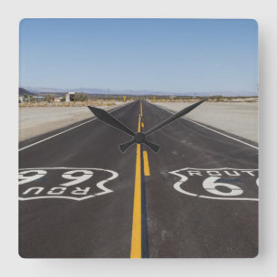 Weg 66, Amboy (Kalifornien, USA) Quadratische Wanduhr