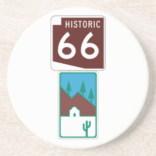 Weg 66 - Historische 66 u. landschaftliche Straße Sandstein Untersetzer