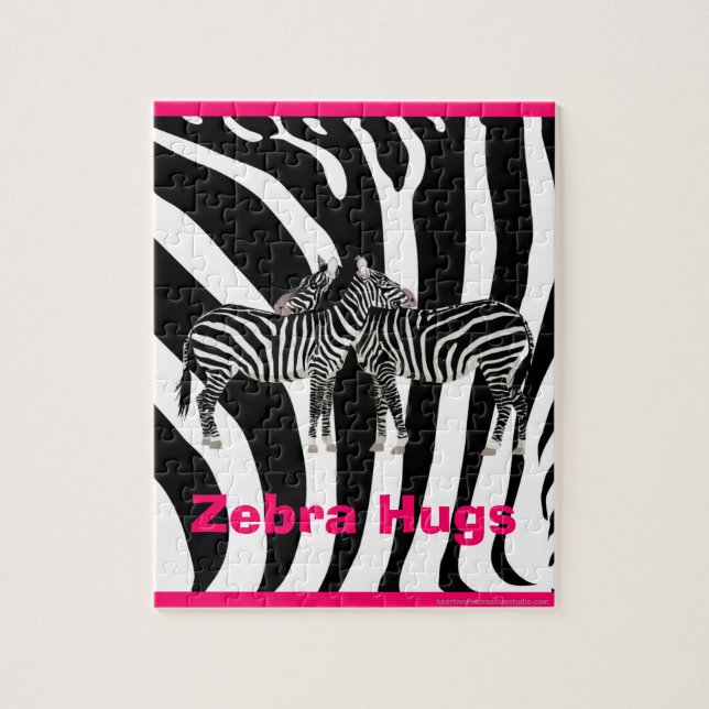 Weg auf der wilden Seite - Zebra-Umarmungen Puzzle (Vertikal)