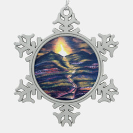 Weg des Lebens Schneeflocken Zinn-Ornament