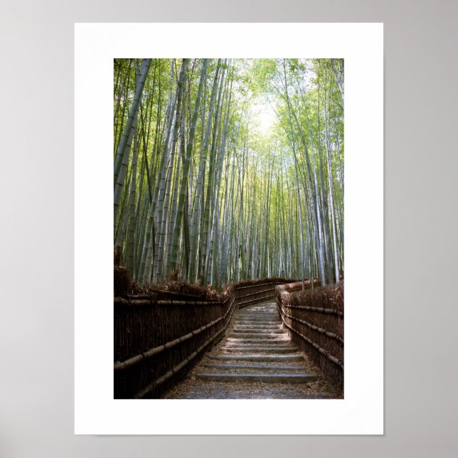 Weg durch Bamboo - Sagano, Kyoto Poster (Vorne)
