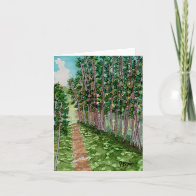 Weg durch den Wald Dankeskarte (Vorderseite)