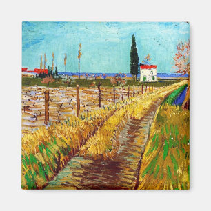 Weg durch ein Feld mit Weiden Van Gogh Magnet