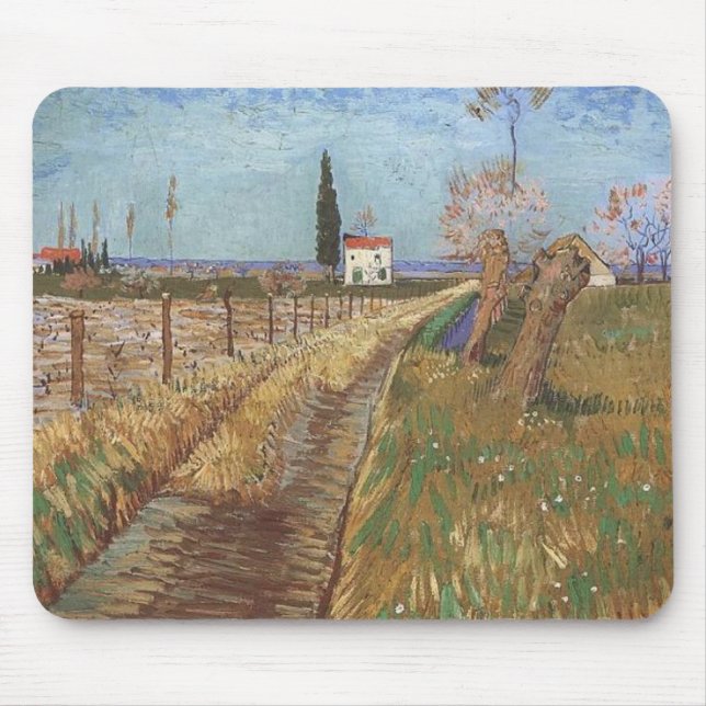 Weg durch ein Feld mit Willows 1888 Mousepad (Vorne)
