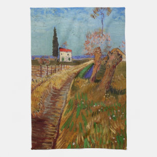 Weg durch ein Feld, Weiden von Vincent van Gogh Geschirrtuch