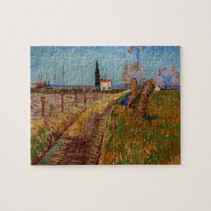 Weg durch ein Feld, Willows von Vincent van Gogh Puzzle