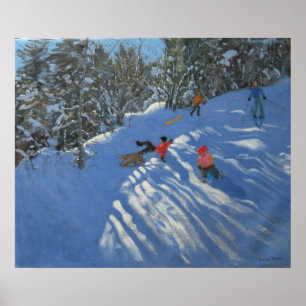 Weg fallen der Schlitten Morzine Poster