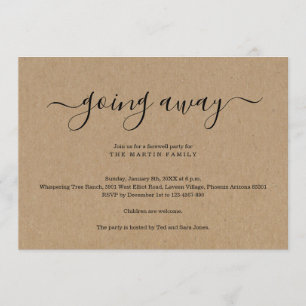 Weg gehen Party Einladung rustikales Kraftpapier