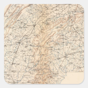 Weg, Gettysburg-Kampagne Quadratischer Aufkleber