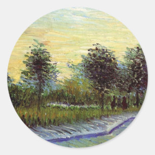 Weg im Voyer d'Argenson Park von Vincent van Gogh Runder Aufkleber