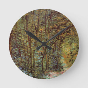 Weg im Wald von Vincent van Gogh Runde Wanduhr
