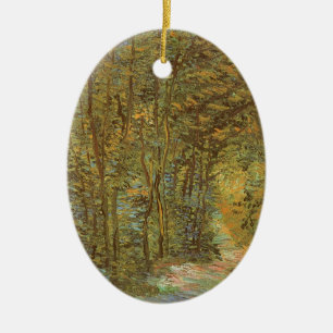 Weg im Wald von Vincent van Gogh, Vintage Art Keramikornament
