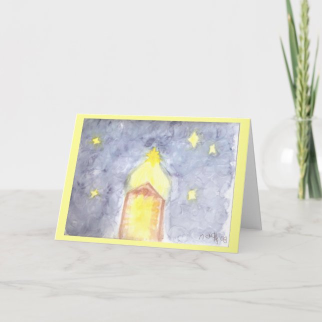 Weg in der Krippe Feiertagskarte (Vorderseite)