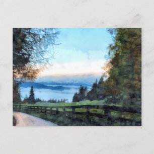 Weg in die Natur/Friedliche Landschaft Postkarte