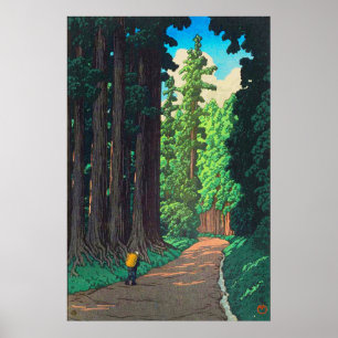 Weg nach Nikko durch Kawase Hasui, japanische Kuns Poster