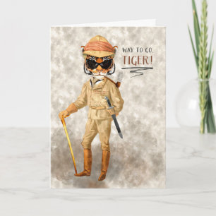 Weg zu Tiger Glückwunsch Hipster Safari Tiger Karte