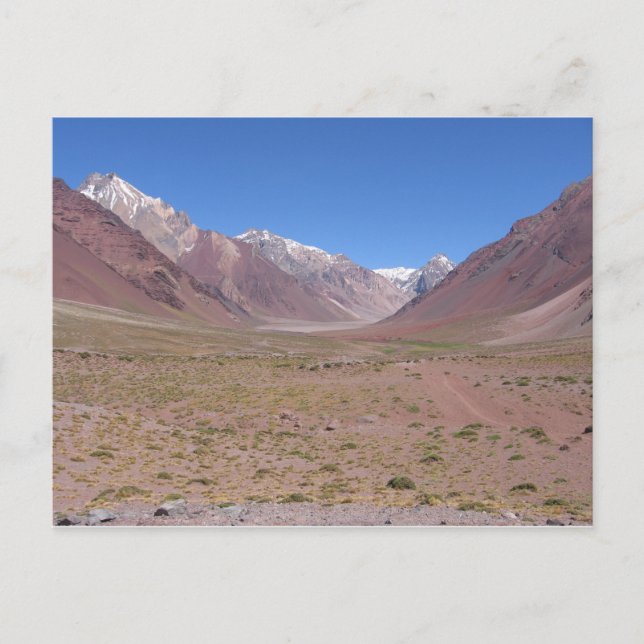 Weg zum Aconcagua-Berg, Argentinien Postkarte (Vorderseite)