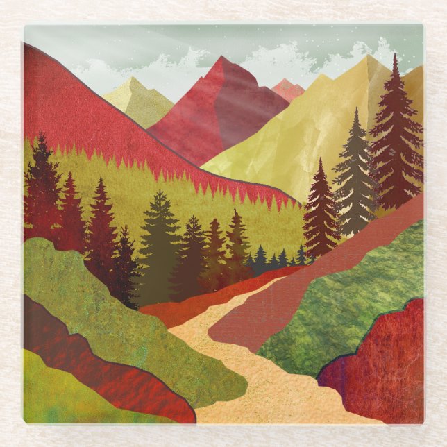 Weg zum Himmel Glasuntersetzer (Vorderseite)