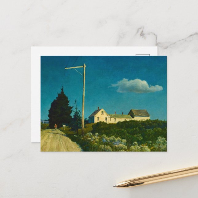 Weg zum Jones House von Newell Convers Wyeth Postkarte (Vorderseite/Rückseite Beispiel)