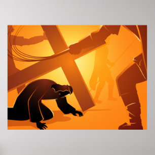 Weg zum Kreuz-Poster der 3. Station Poster