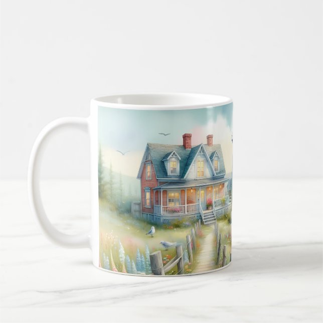 Weg zum Leuchtturm-Küstenhaus Kaffeetasse (Links)