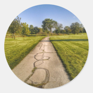 Weg zum Parken von Aufklebern Runder Aufkleber