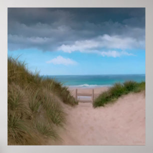 Weg zum Strand Cornish Karibik Poster